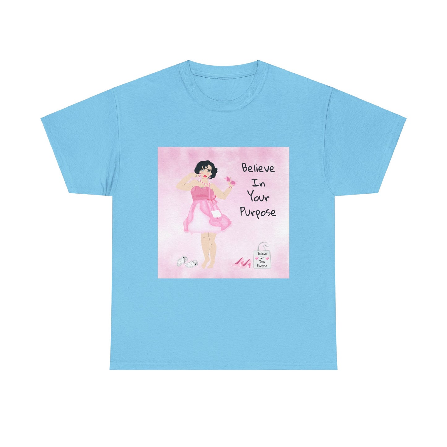 Inspirational Unisex Heavy Cotton Tee - "Believe In Your Purpose"
