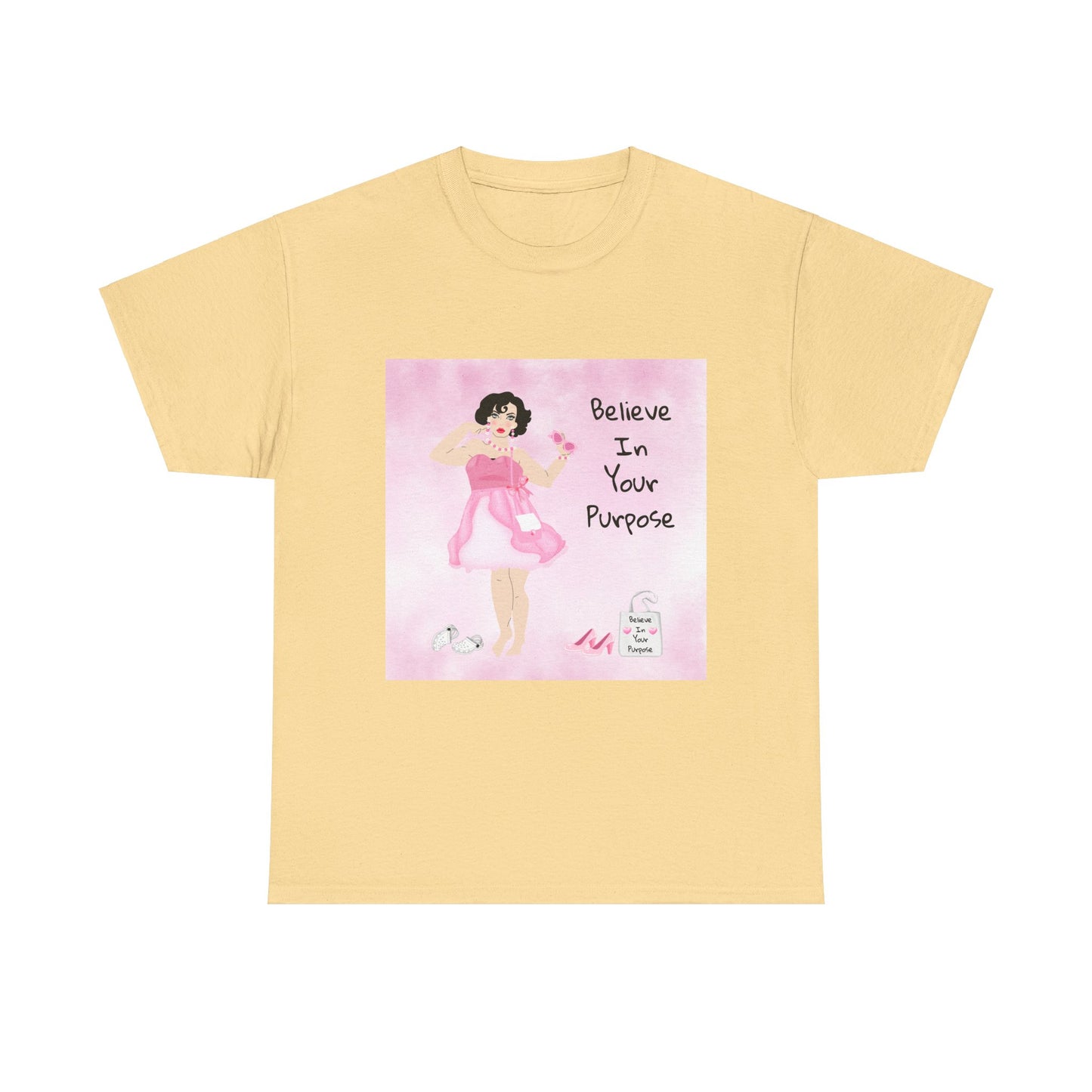 Inspirational Unisex Heavy Cotton Tee - "Believe In Your Purpose"