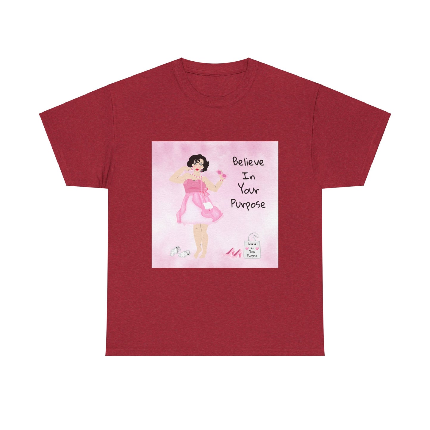 Inspirational Unisex Heavy Cotton Tee - "Believe In Your Purpose"