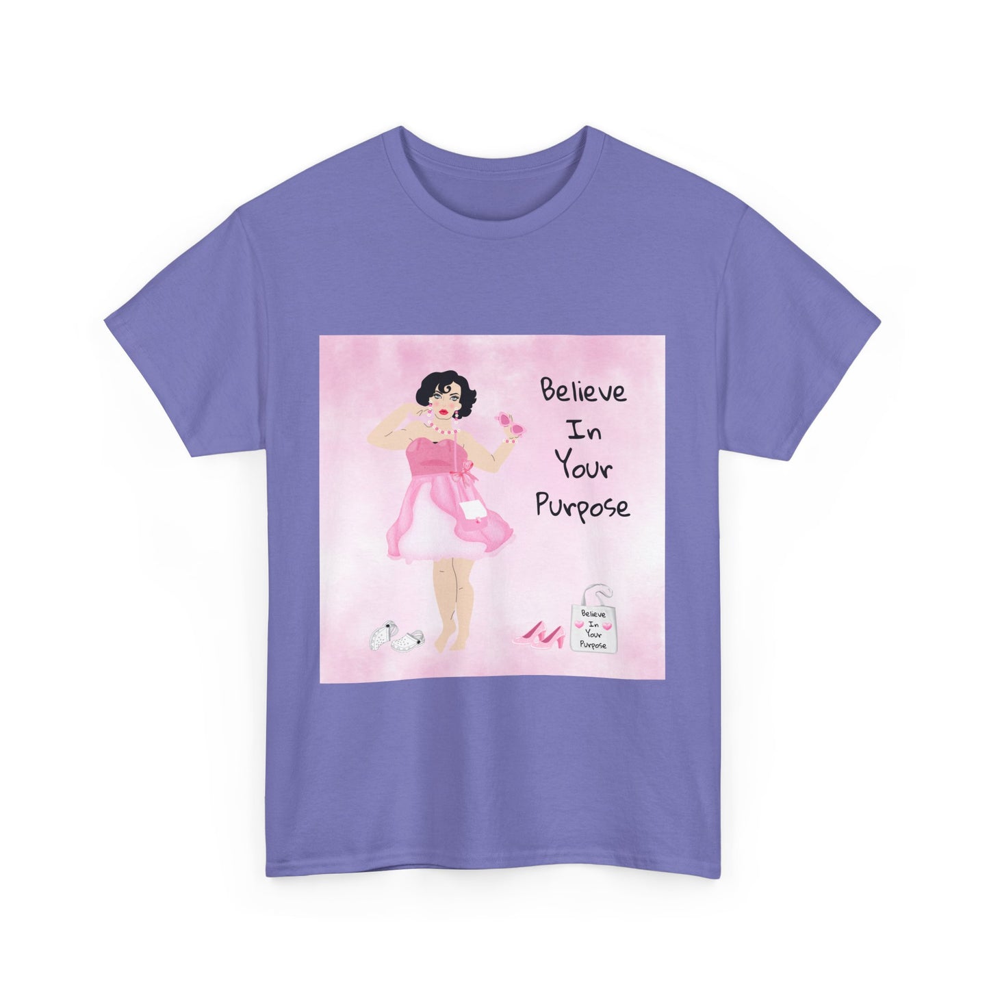 Inspirational Unisex Heavy Cotton Tee - "Believe In Your Purpose"