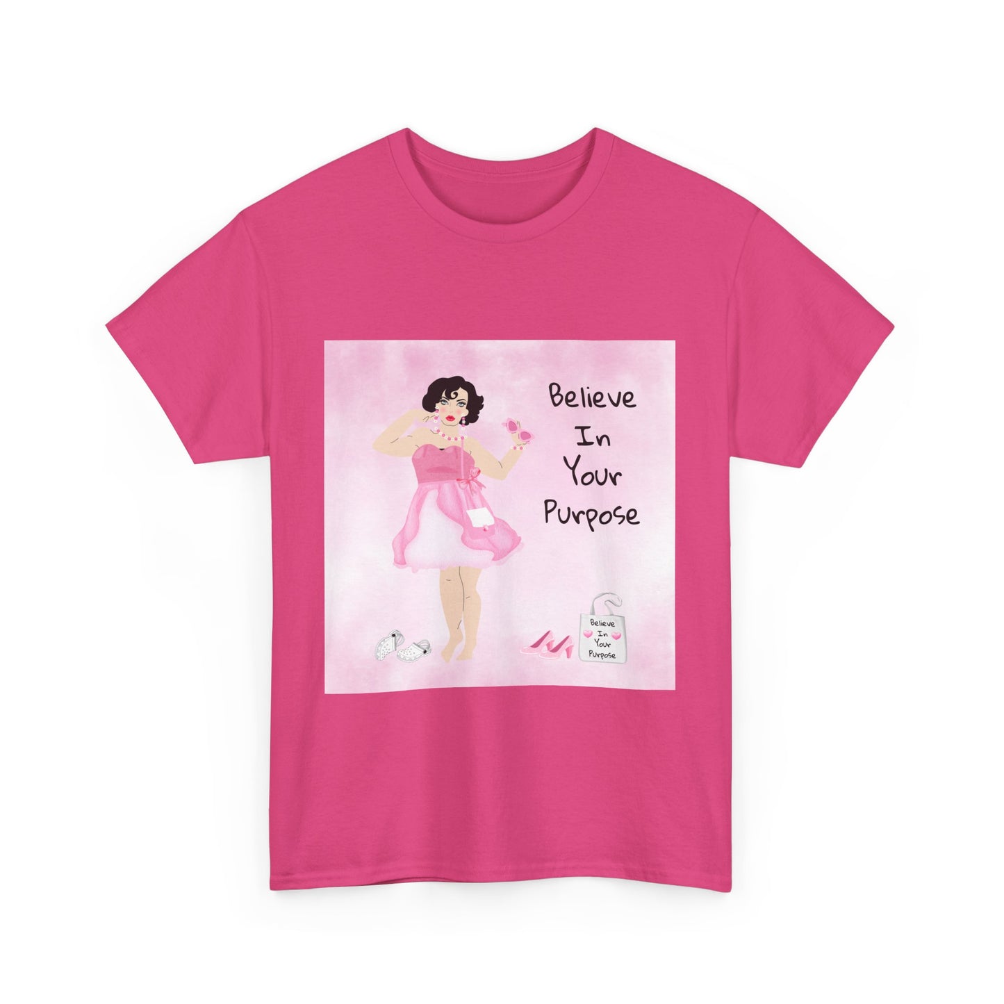 Inspirational Unisex Heavy Cotton Tee - "Believe In Your Purpose"