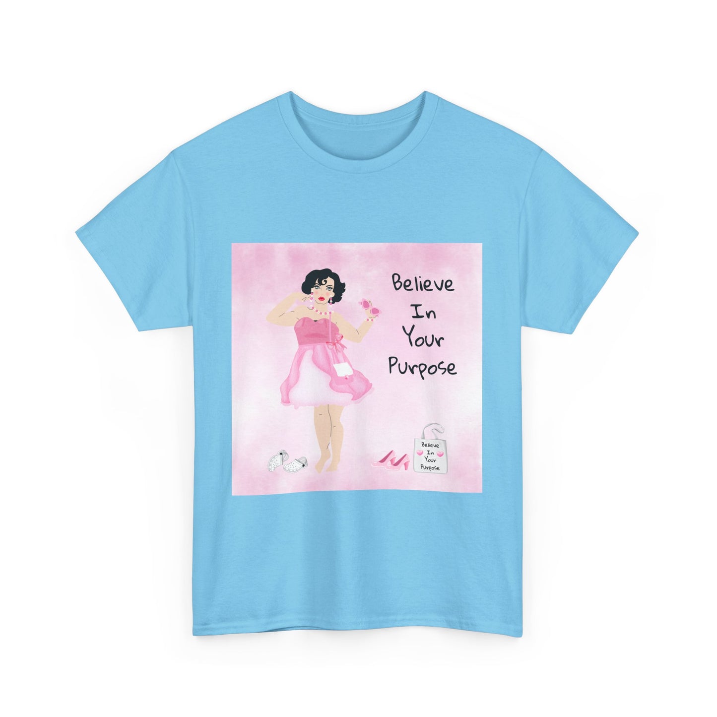 Inspirational Unisex Heavy Cotton Tee - "Believe In Your Purpose"