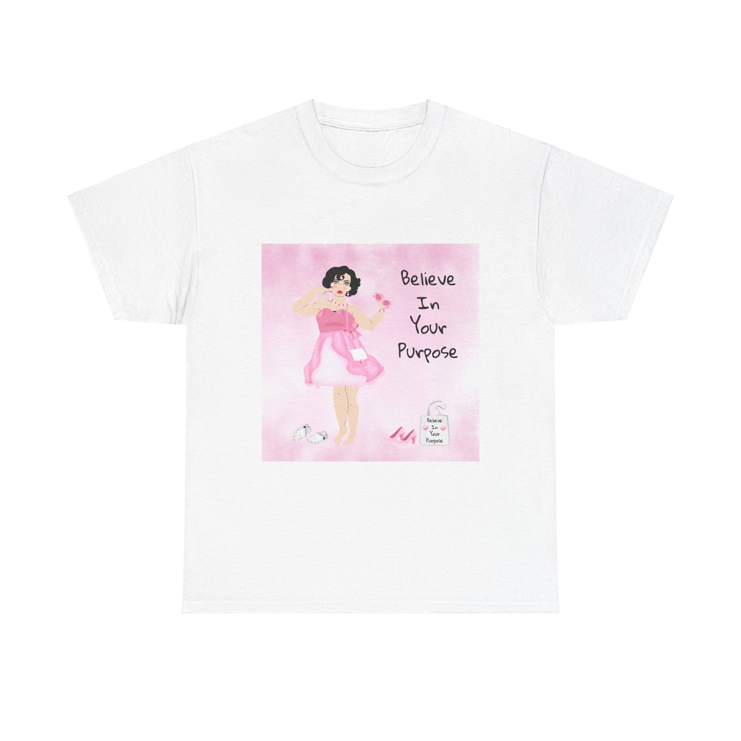 Inspirational Unisex Heavy Cotton Tee - "Believe In Your Purpose"